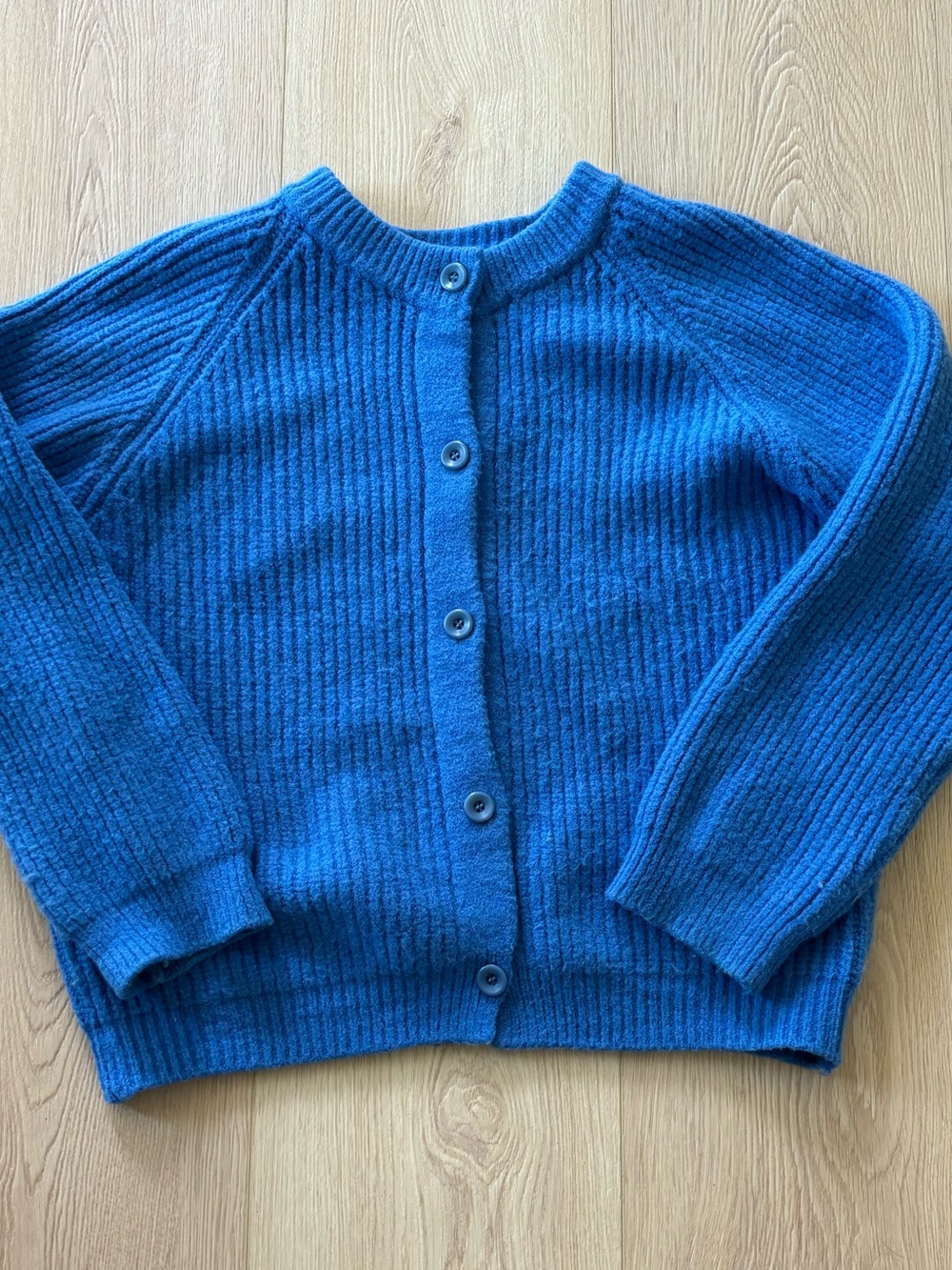 Simons Twik Cobalt  Blue Ribbed Knit Cardigan